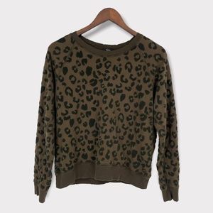 Rails Theo Flocked Olive Green Leopard Sweater‎